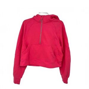 lululemon Pink Cropped Hoodie | Women’s M Pullover Sweatshirt